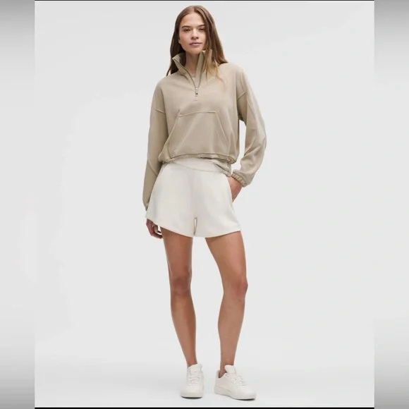 NWT - Lululemon brushed Softstreme Half-Zip Pullover Sheer oak - Picture 2 of 6